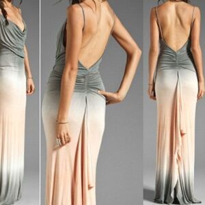 NWT Young Fabulous Broke XS Lavina Dress Long Grey Mermaid Sexy Goddess Backless